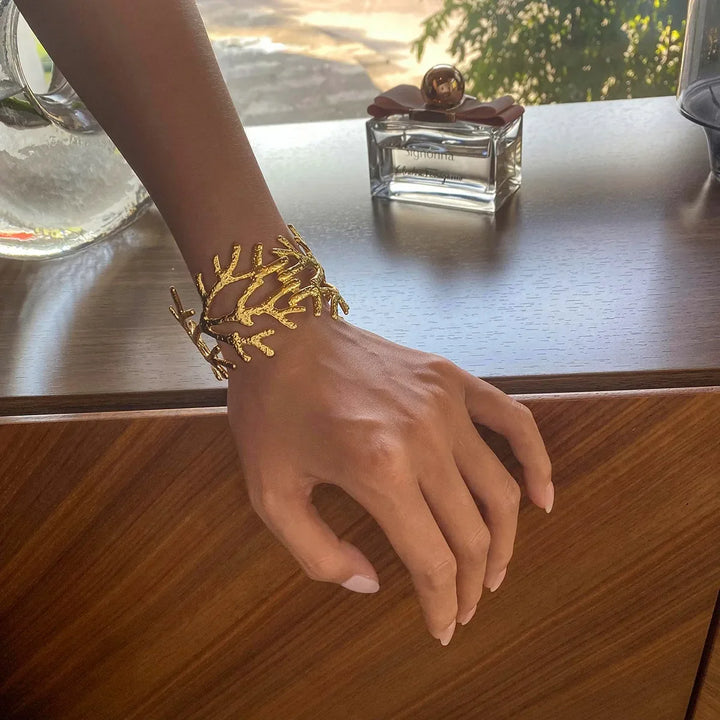 Luna geometrisches Goldarmband