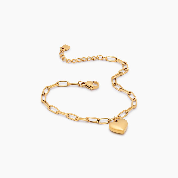 Papierklammer Herz Charm Armband