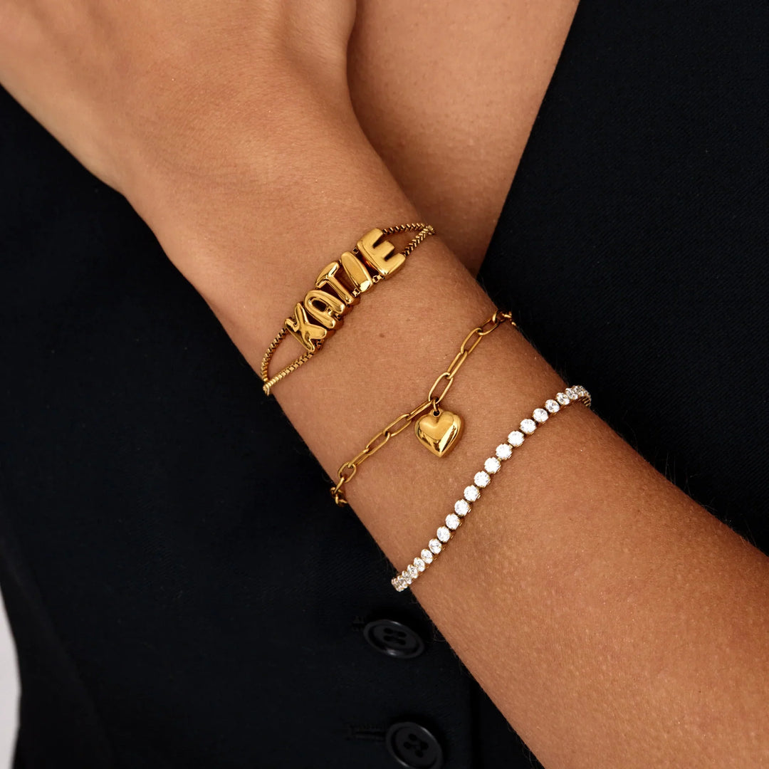 Papierklammer Herz Charm Armband