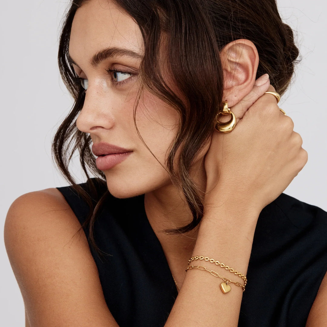 Papierklammer Herz Charm Armband