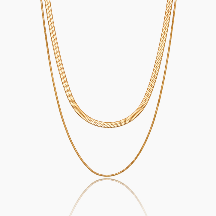 Doppelte Schlangenkette Geschichtete Halskette