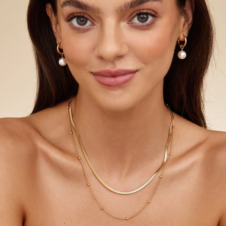 Schlangen- und Satellitenkette Lagen-Halskette