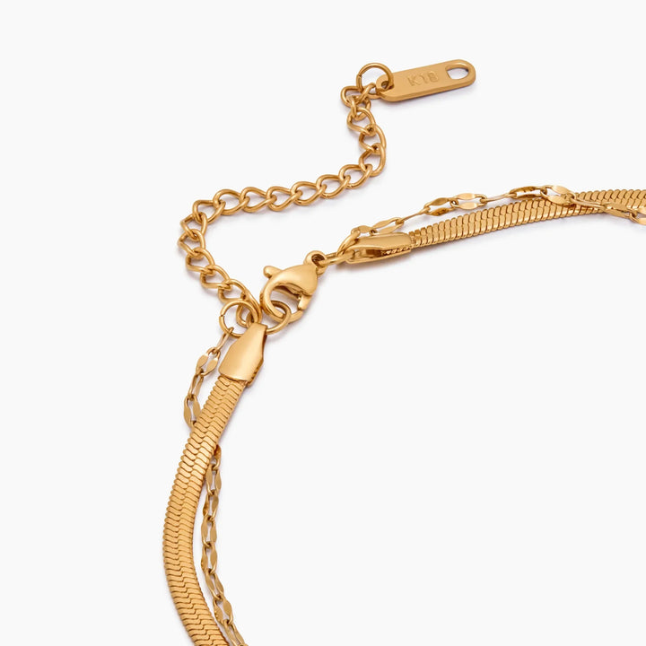 Schlangen- & Pailletten-Ketten-Lagen-Halskette