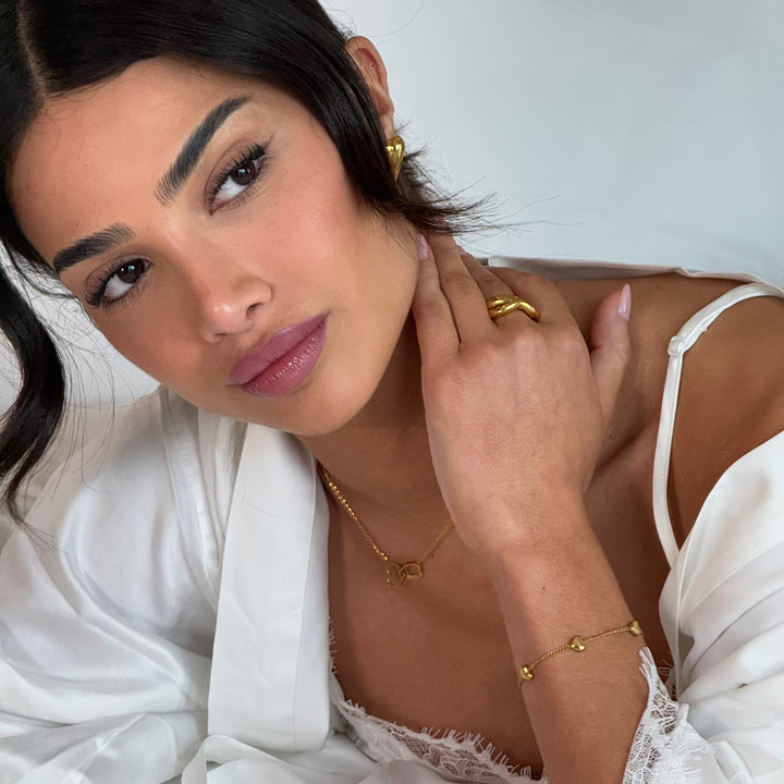 Interlock Herz Anhänger - Gold