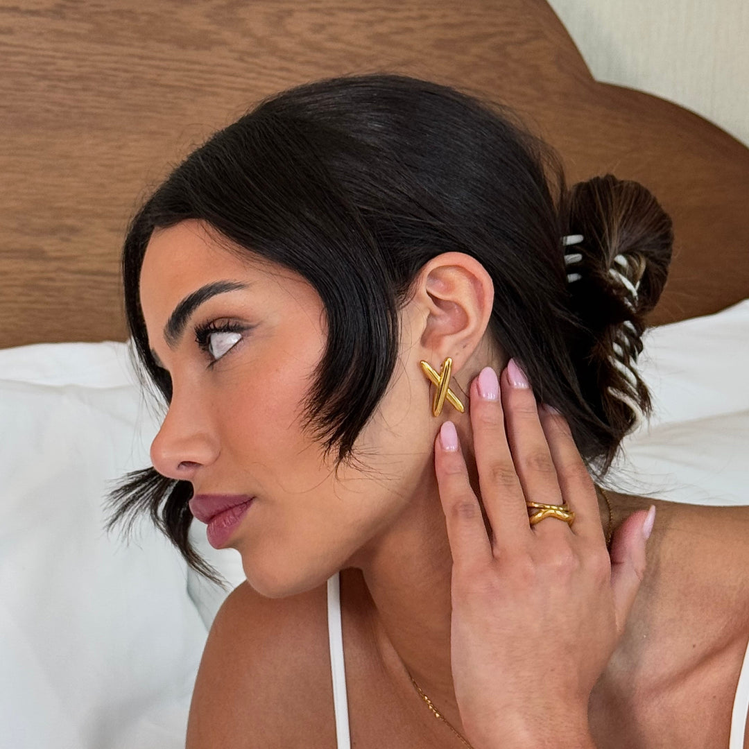 Kuss Ohrringe - Gold