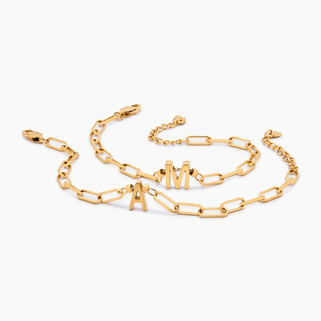 Paperclip Initial Charm Armband