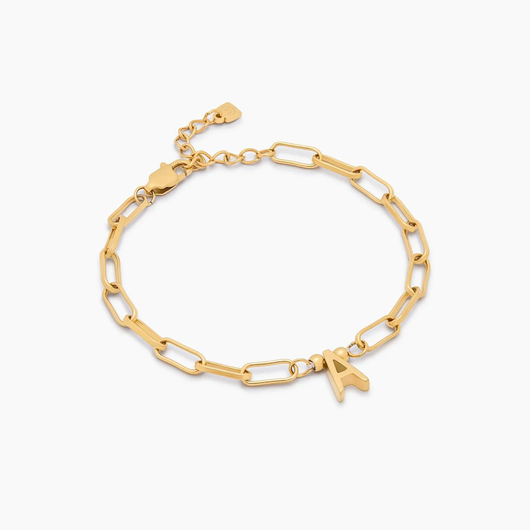 Paperclip Initial Charm Armband