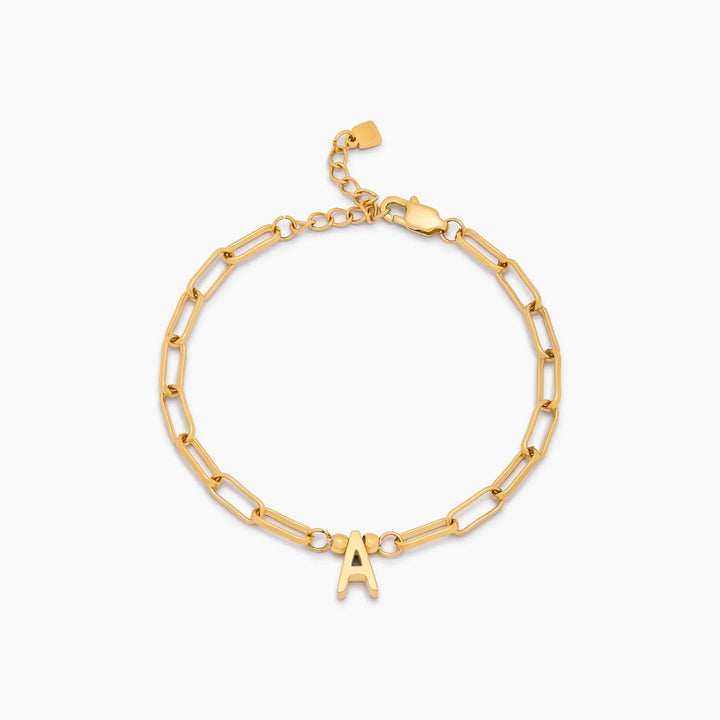 Paperclip Initial Charm Armband