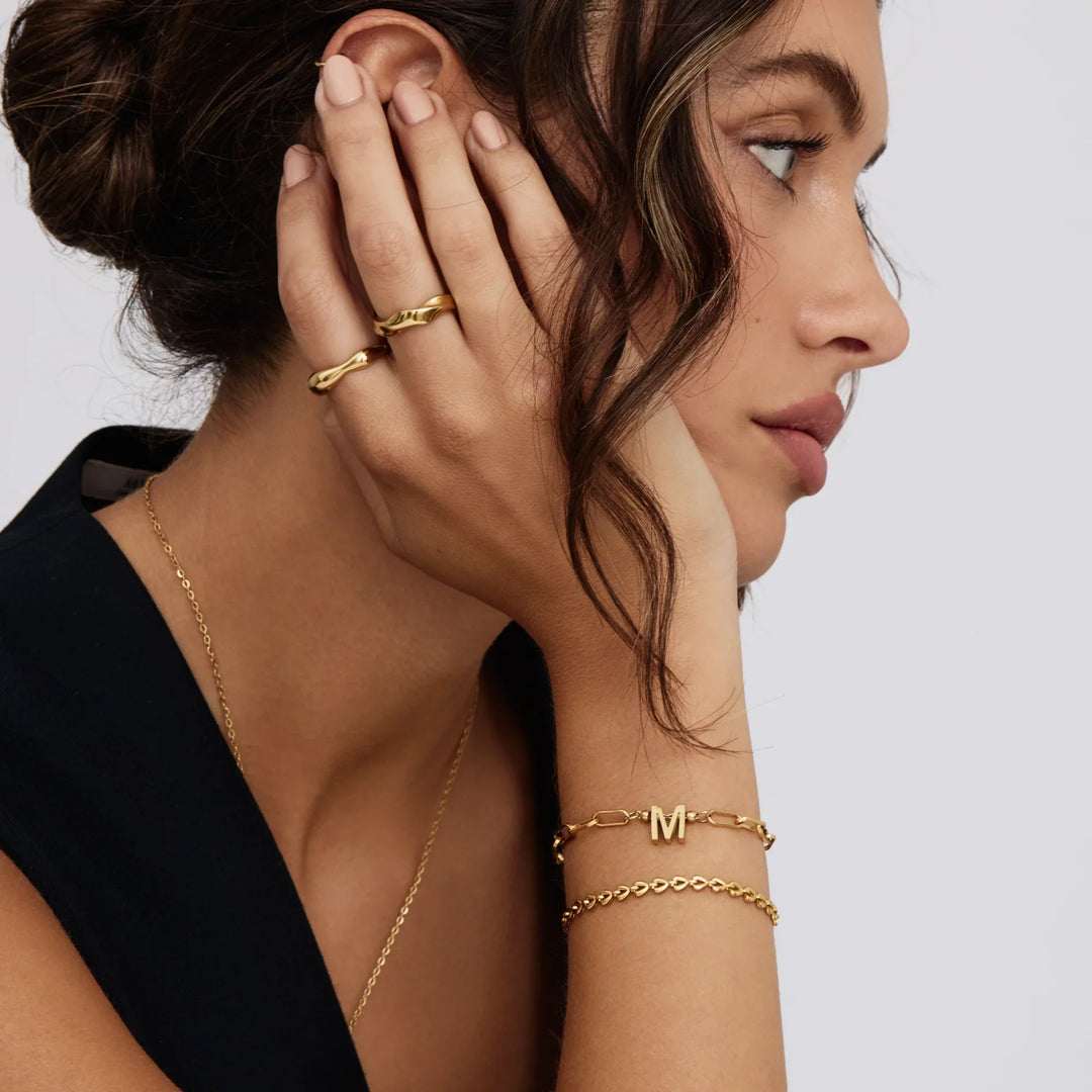 Paperclip Initial Charm Armband