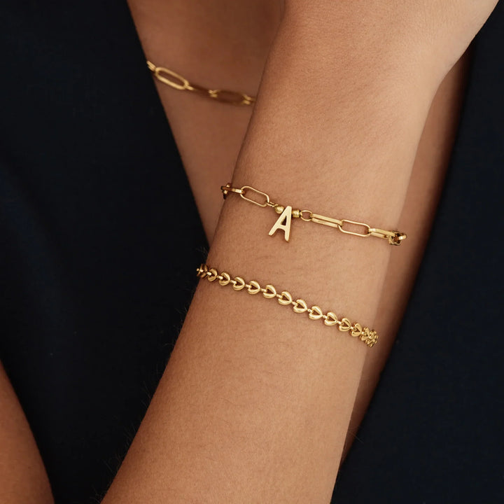 Papierklammer Initial Charm Armband