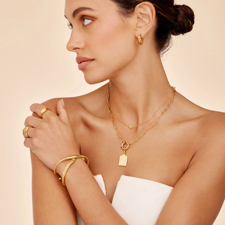 Pavé Initial Anhänger Halskette