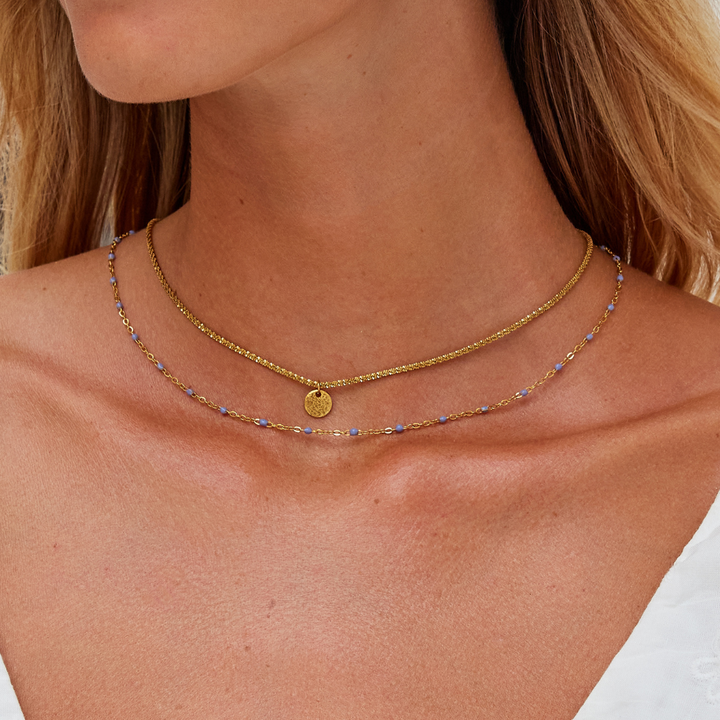 Lia Geschichtete Goldmünzen-Perlenkette