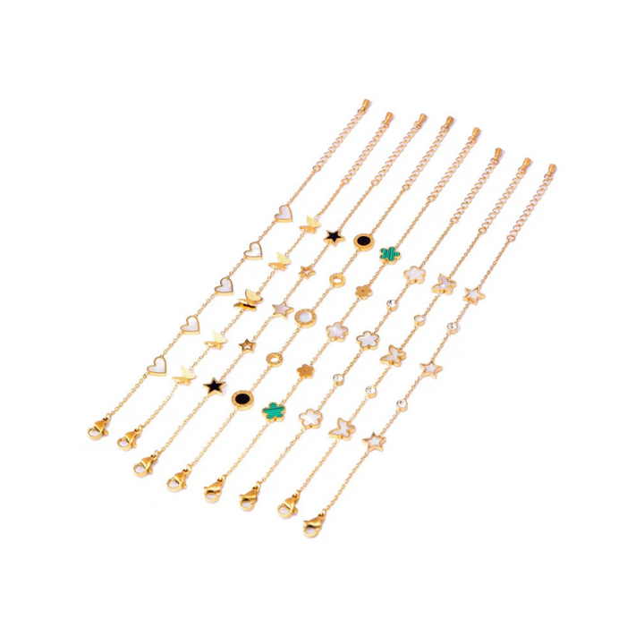 Lyra Elegantes Armband aus Edelstahl mit Anhängern