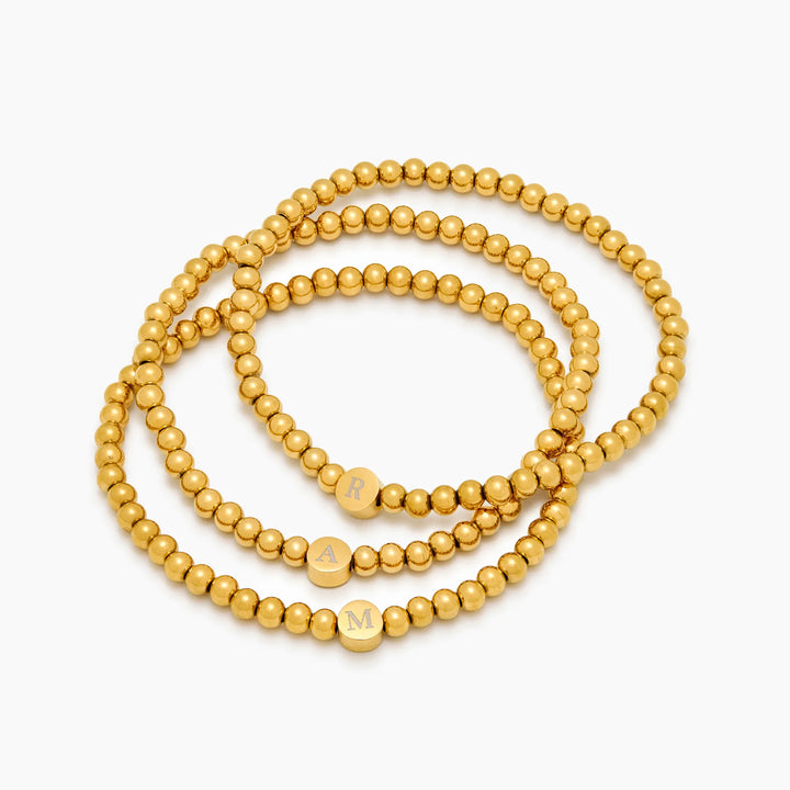 Gravierte Initialen Perlenarmband