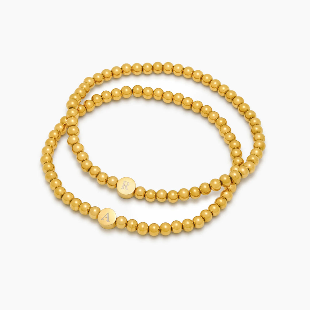 Gravierte Initialen Perlenarmband