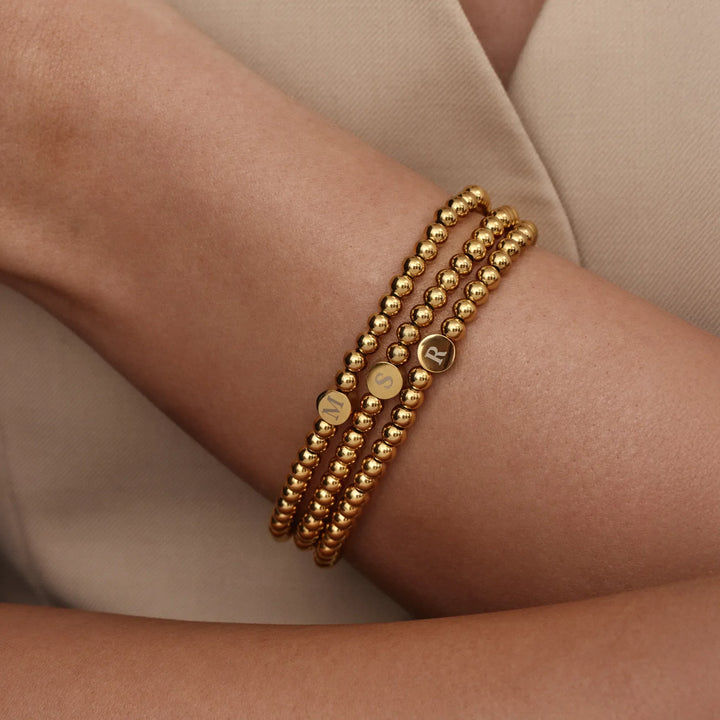 Gravierte Initialen Perlenarmband