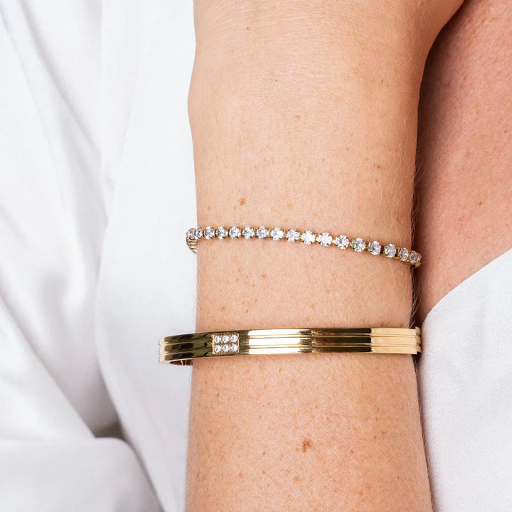 Tennis-Kettenarmband - Gold