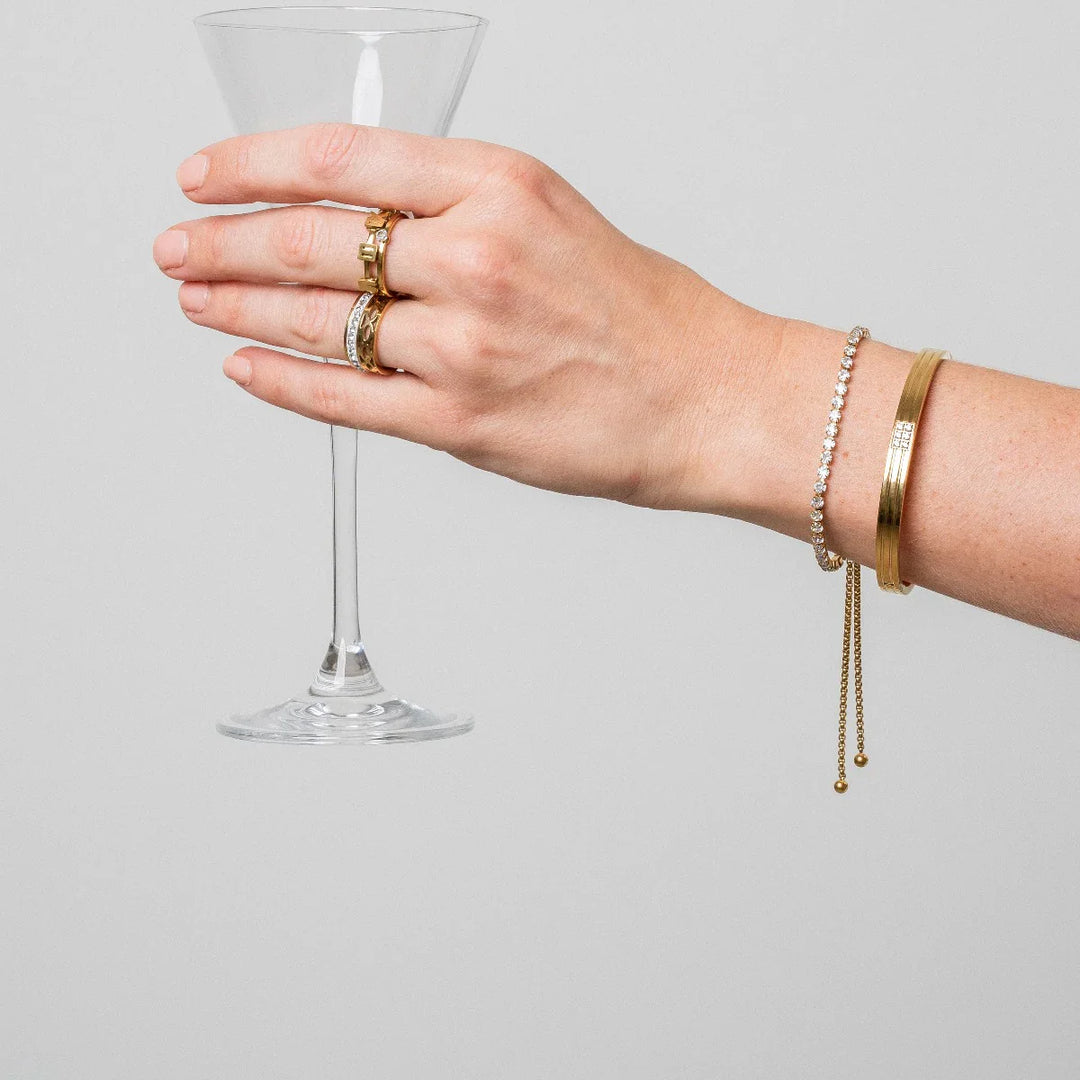 Tennis-Kettenarmband - Gold