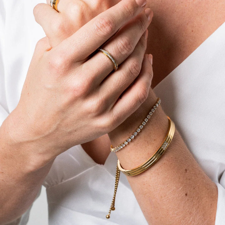 Tennis-Kettenarmband - Gold