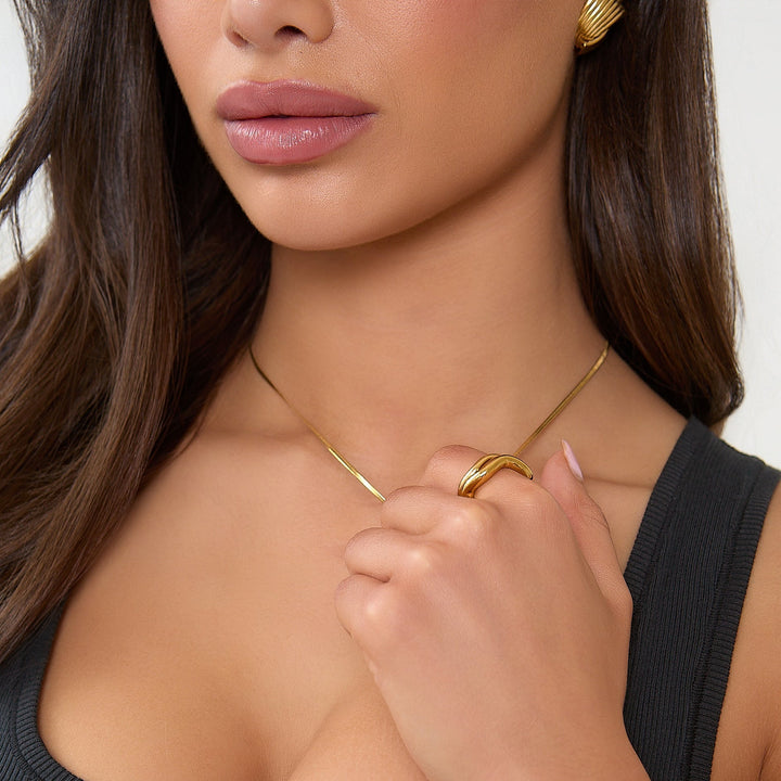 GOLD TEXTURIERTE HALSKETTE 2MM