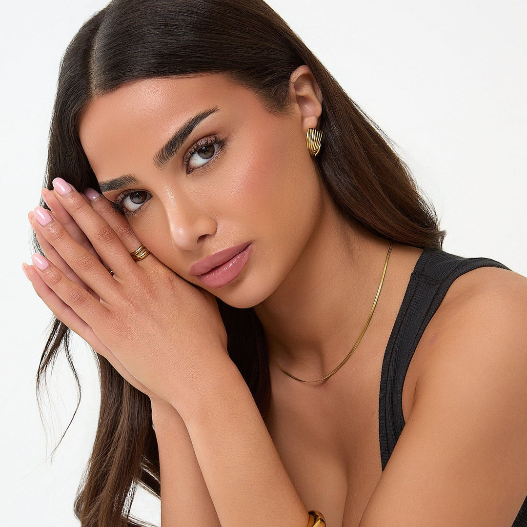 GOLD TEXTURIERTE HALSKETTE 2MM