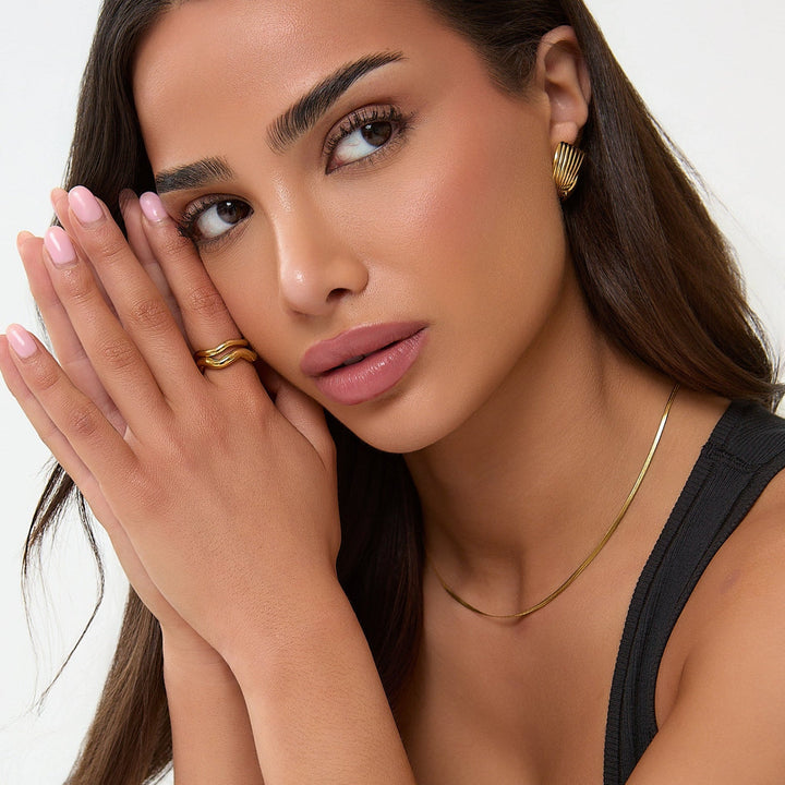 GOLD TEXTURIERTE HALSKETTE 2MM