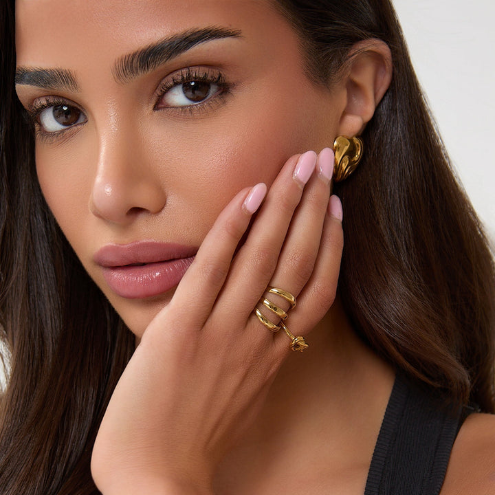 TRIPLE LAYER RING - GOLD