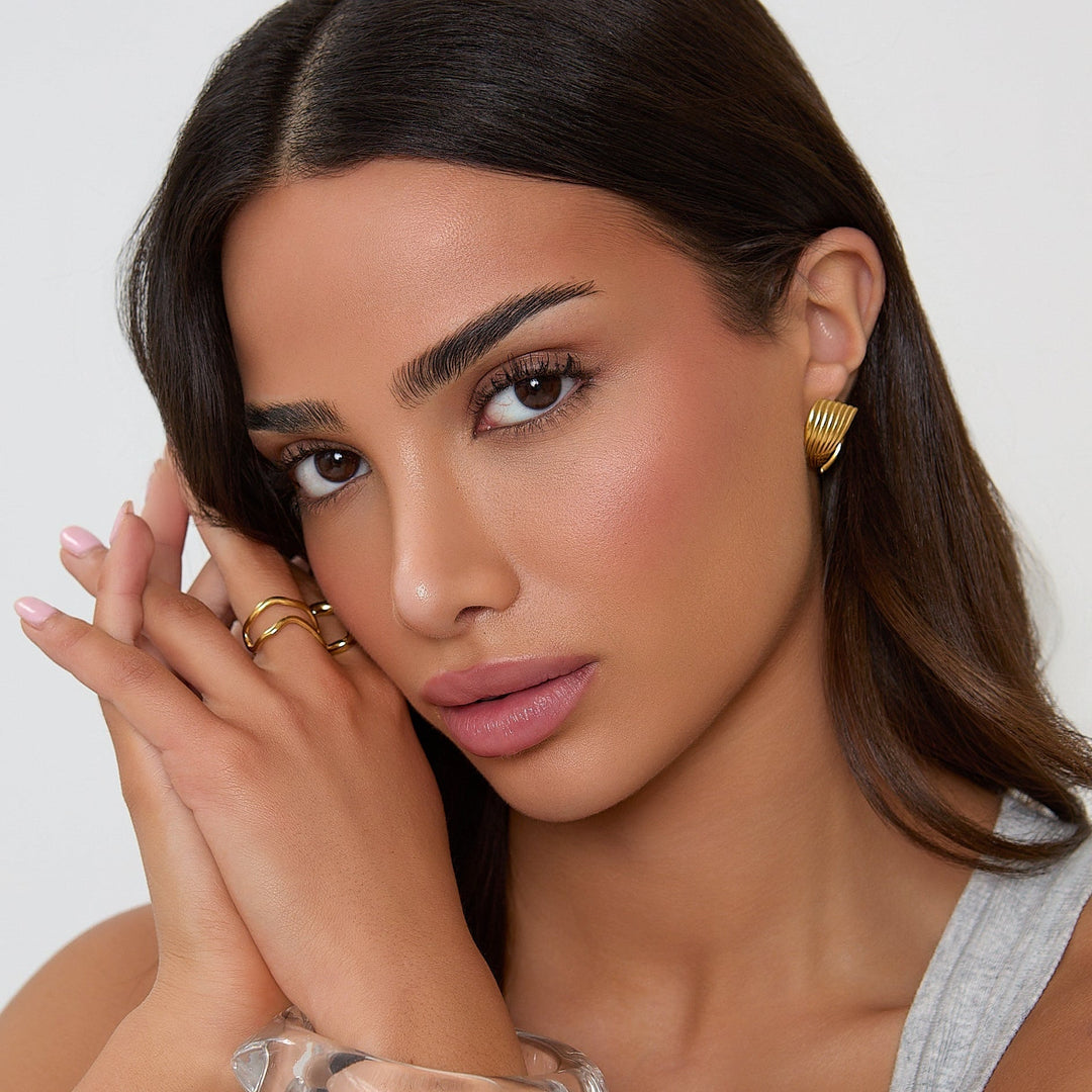 VERSTELLBARE DOPPEL-LAGEN-RING - GOLD