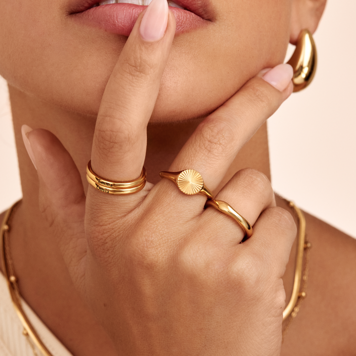 Sonnenstrahlen-Signet-Ring