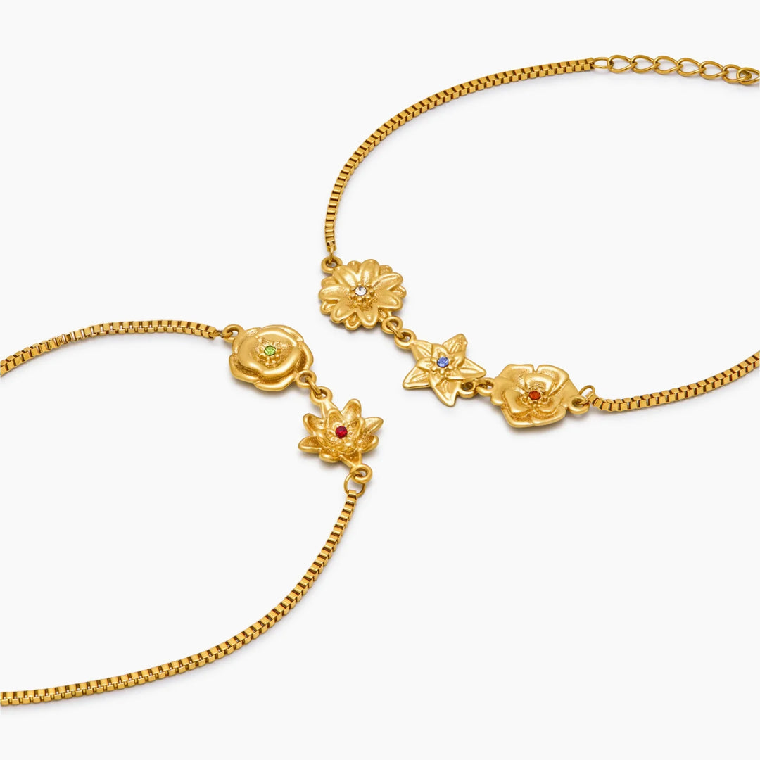 Personalisierte Geburtsblumen Charm Armband