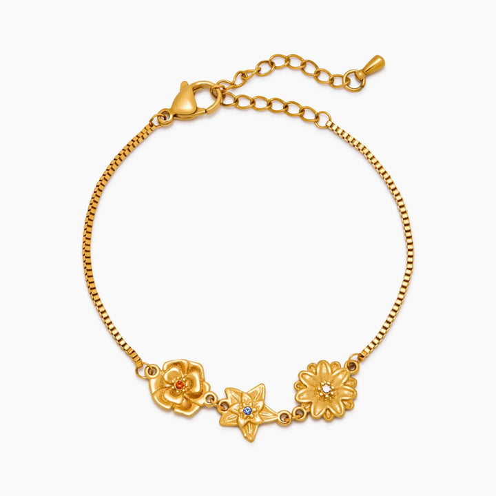 Personalisierte Geburtsblumen Charm Armband
