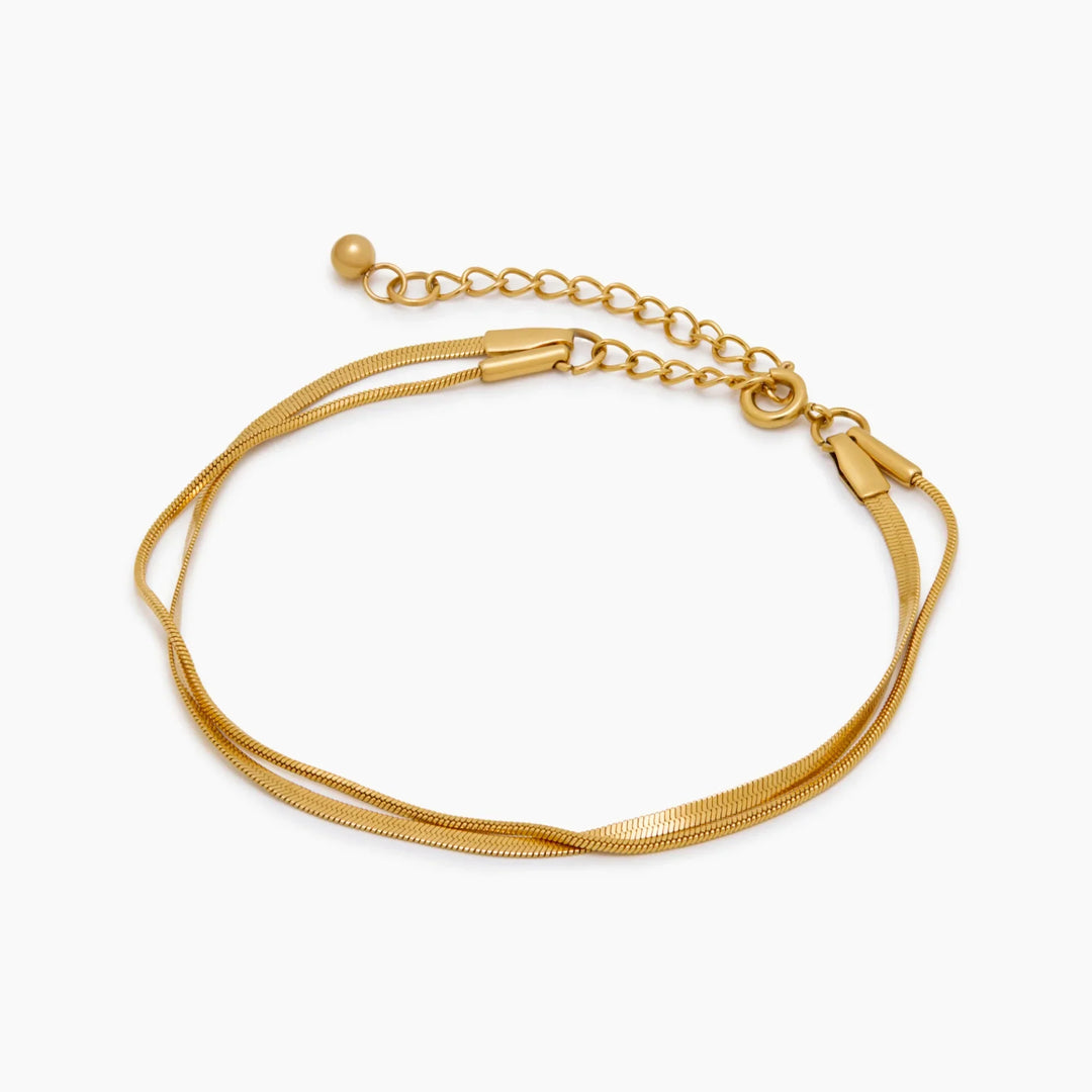 Doppelter Schlangenkette Geschichteter Armreif