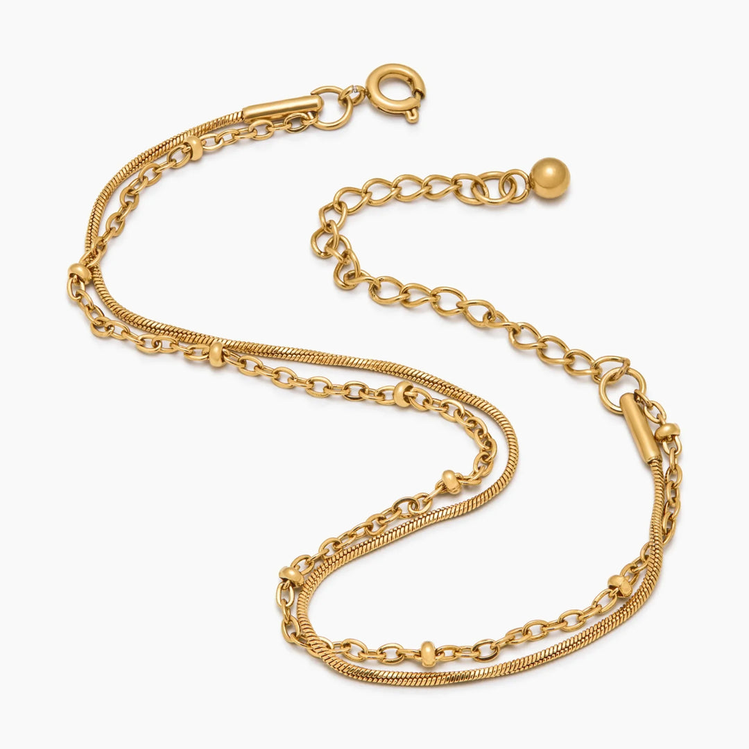 Perlen- & Schlangenkette Geschichtete Armband