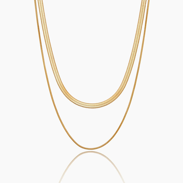 Doppelte Schlangenkette Geschichtete Halskette