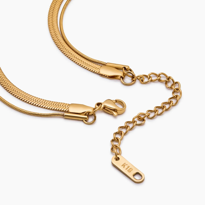 Doppelte Schlangenkette Geschichtete Halskette