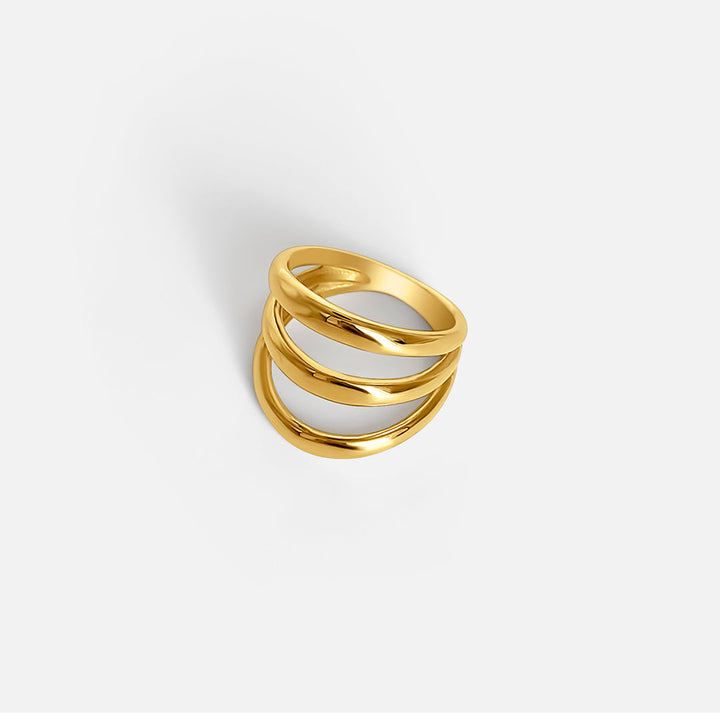 TRIPLE LAYER RING - GOLD