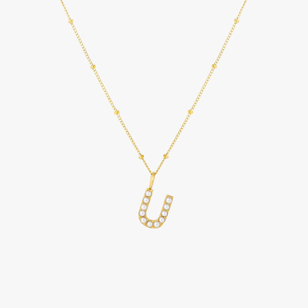 Perlen-Initialen-Halskette