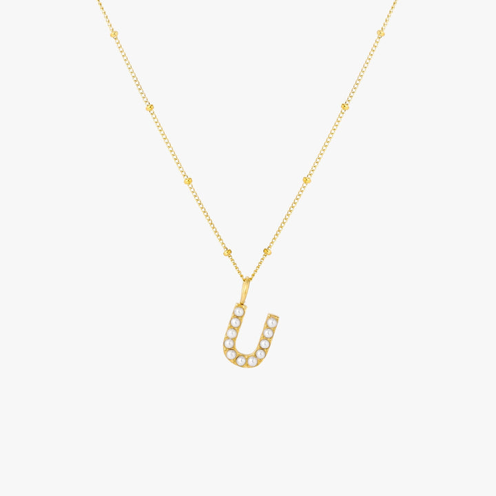 Perlen-Initialen-Halskette