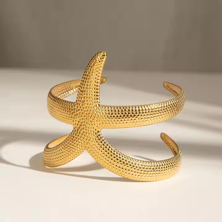 18K Seestern Offenes Armband