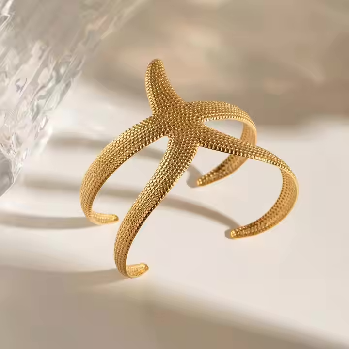 18K Seestern Offenes Armband