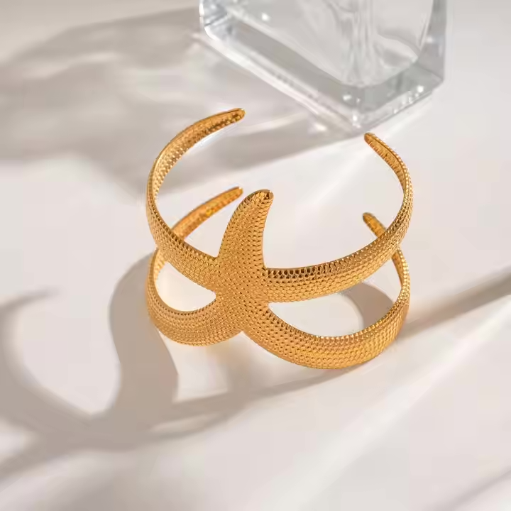 18K Seestern Offenes Armband
