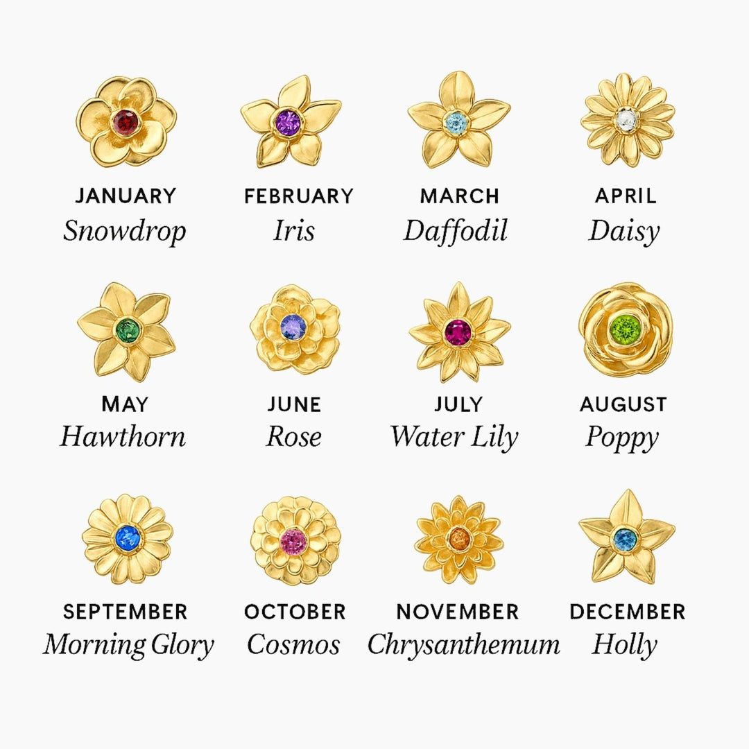 Personalisierte Geburtsblumen Charm Armband