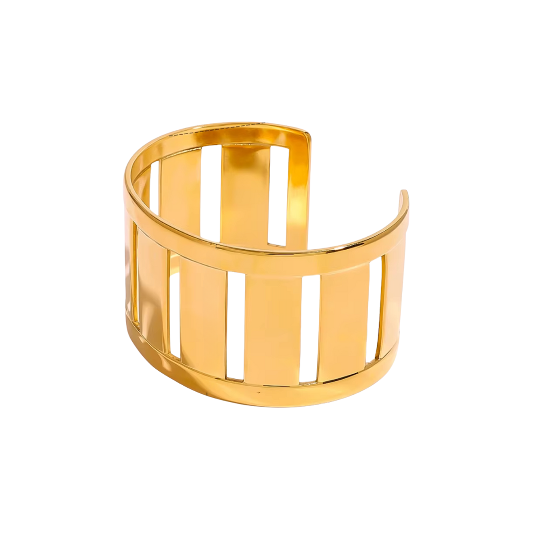 Goldener gehämmerter Luxus-Manschettenknopf