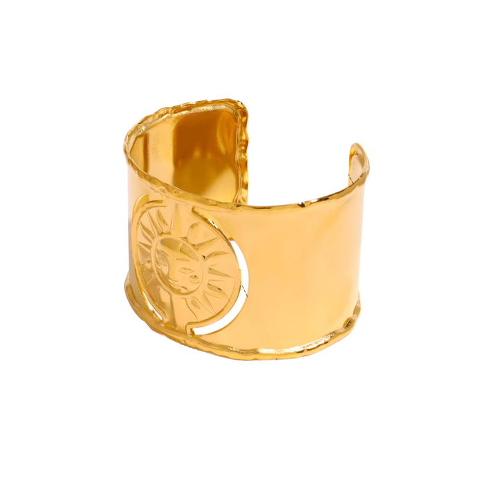 Goldener gehämmerter Luxus-Manschettenknopf