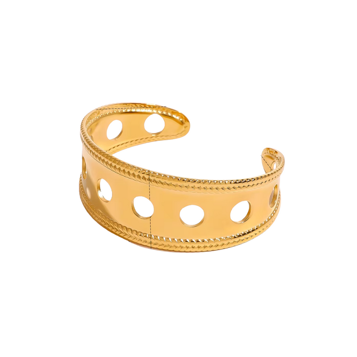 Goldener gehämmerter Luxus-Manschettenknopf