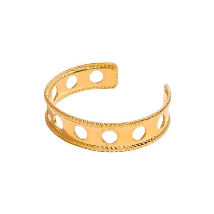 Goldener gehämmerter Luxus-Manschettenknopf