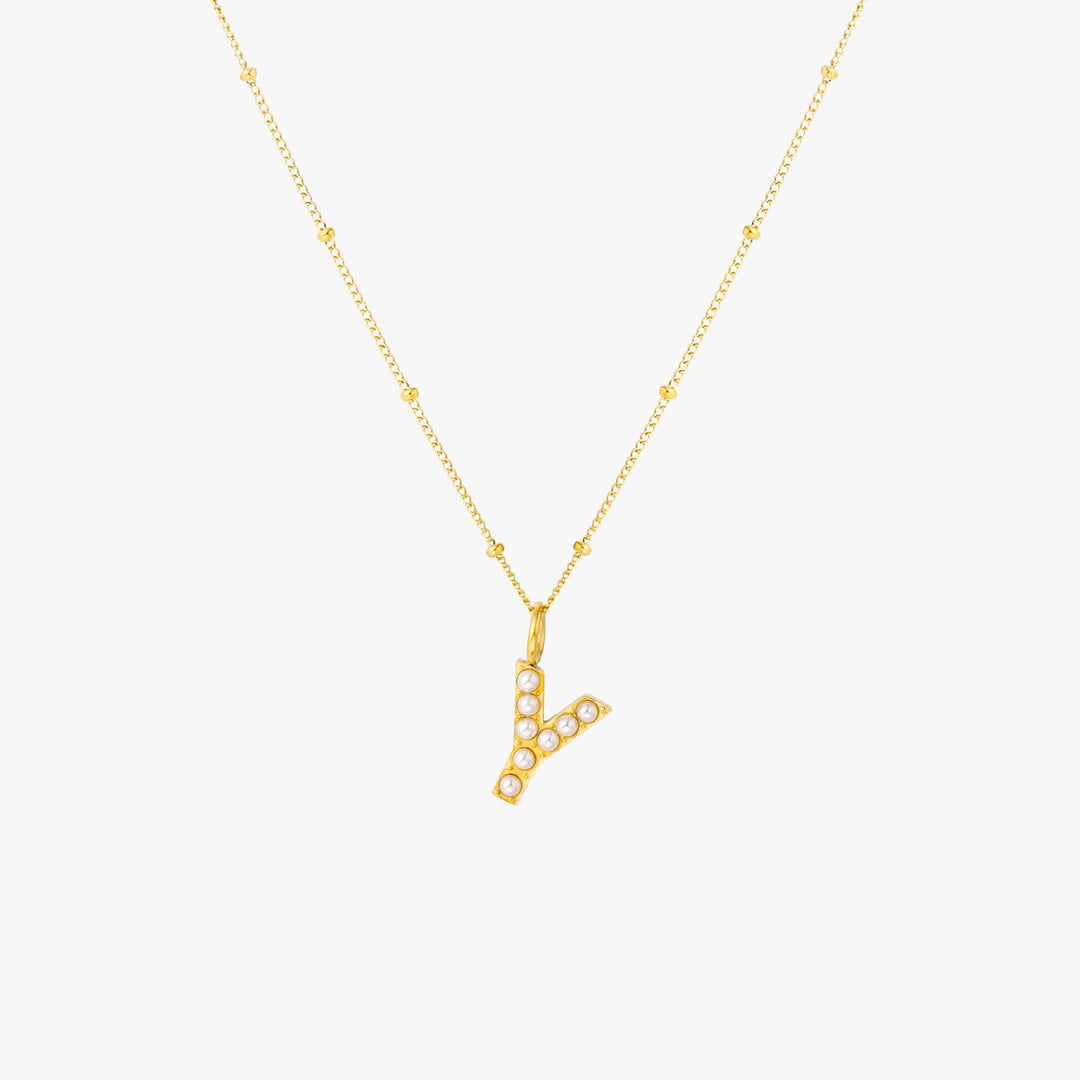 Perlen-Initialen-Halskette