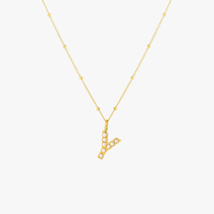 Perlen-Initialen-Halskette