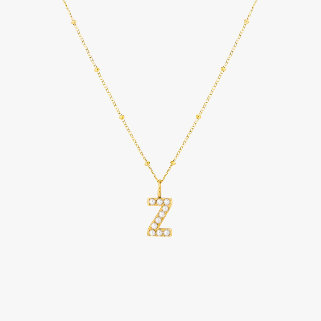 Perlen-Initialen-Halskette