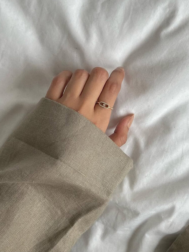 Emma - Geometrischer Ring für Frauen, Elegantes Design aus Sterlingsilber